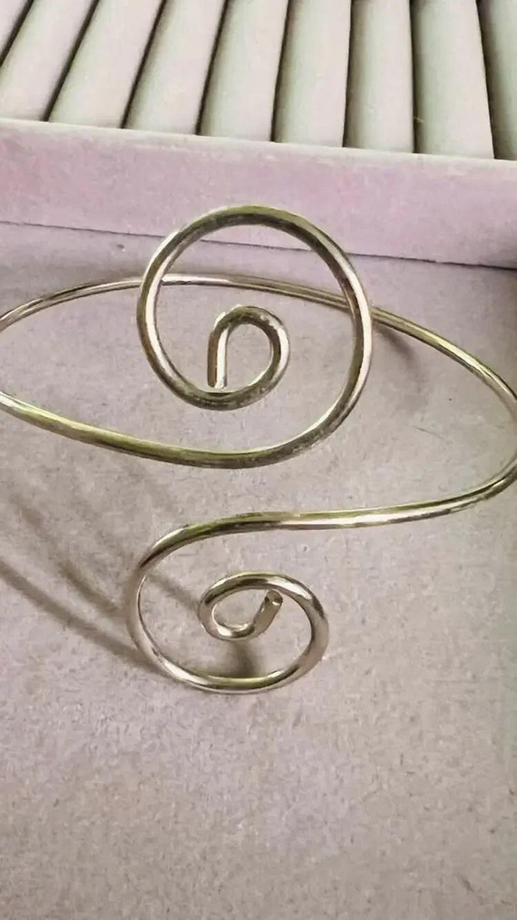 Silver Spiral Upper Arm Cuff Bracelet